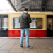 man waiting for train