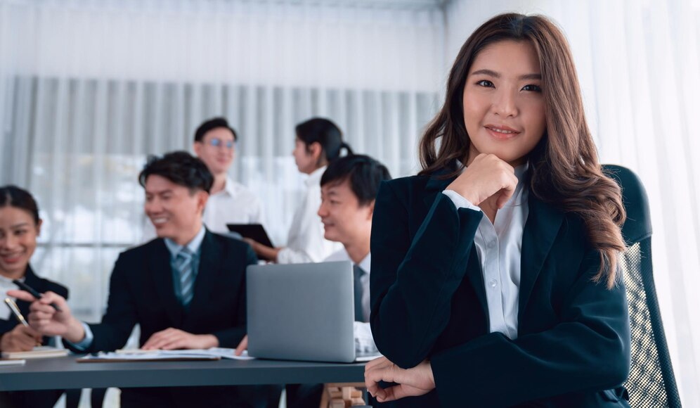 Female wearing corporate attire